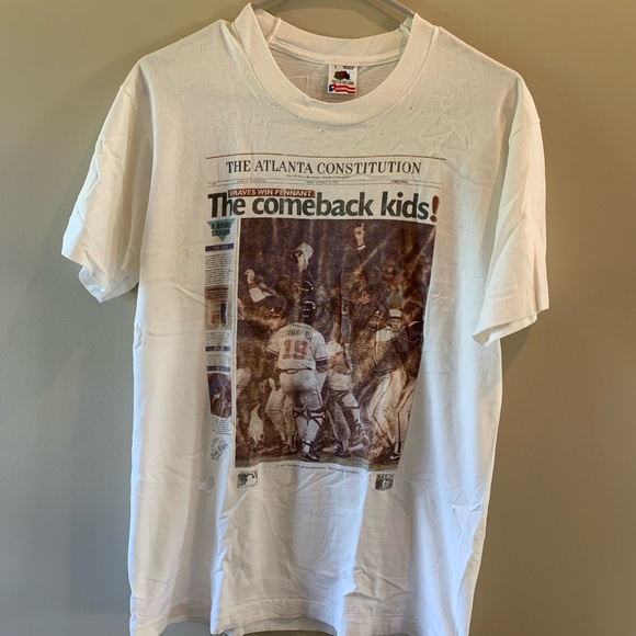 Atlanta Braves Vintage Newspaper Tshirt 1991 - Picture 2 of 7